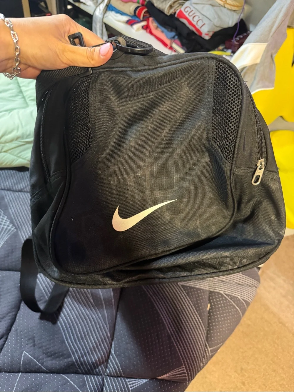 Nike Black Duffel with Iridescent Swoosh